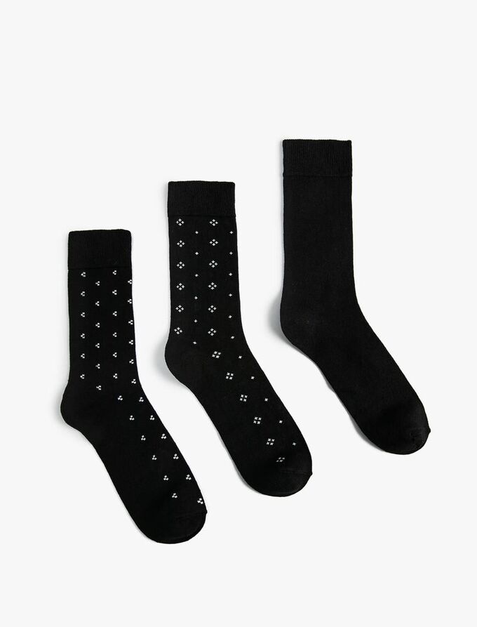KOTON Комплект мужских носков из трех предметов с геометрическим узором