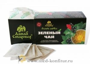 Чай зеленый Русская заварка с листом смородины, хвоей пихты и имбирем