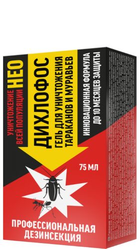 Дихлофос НЕО - Гель для уничтожения тараканов и муравьёв 75мл