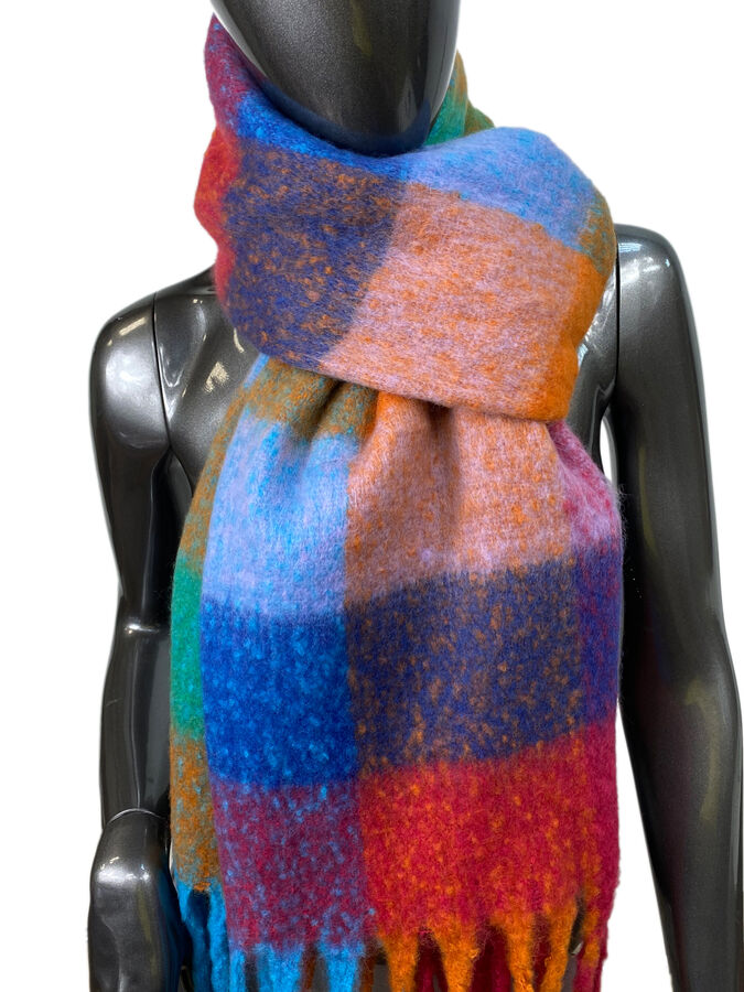 Greta Мохеровый длинный объемный шарф мультицвет