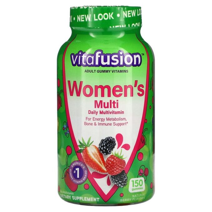 Solaray VitaFusion, Жевательные витамины для женщин, натуральные ягодные вкусы, 150 жевательных таблеток