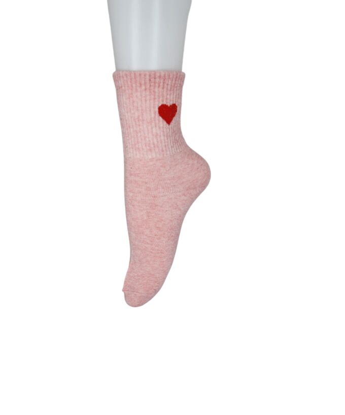 Slazenger Носки средние розовые принт сердце женские, 1 пара 23-25 см.