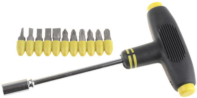 Набор STAYER Отвертка с Т-образной резиновой ручкой с битами