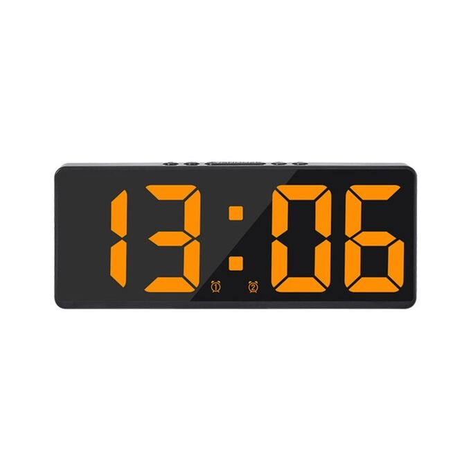 Дарим красиво Часы - будильник электронные настольные с термометром, календарем, 15 х 6.3 см, ААА, USB
