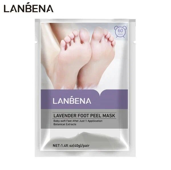 Lanbena Маска-носочки для ног отшелушивающая с лавандой, 40 гр