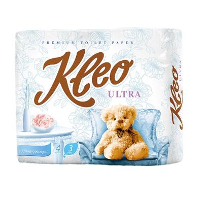 KLEO Ultra Туалетная бумага 3-сл., 4 рулона Белая 100% целлюлоза, тиснение, перфорация, 160 листов