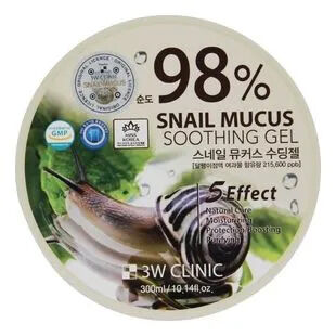 Гель для лица и тела 3W Clinic Snail Mucus Soothing Gel 98% 300г Корея