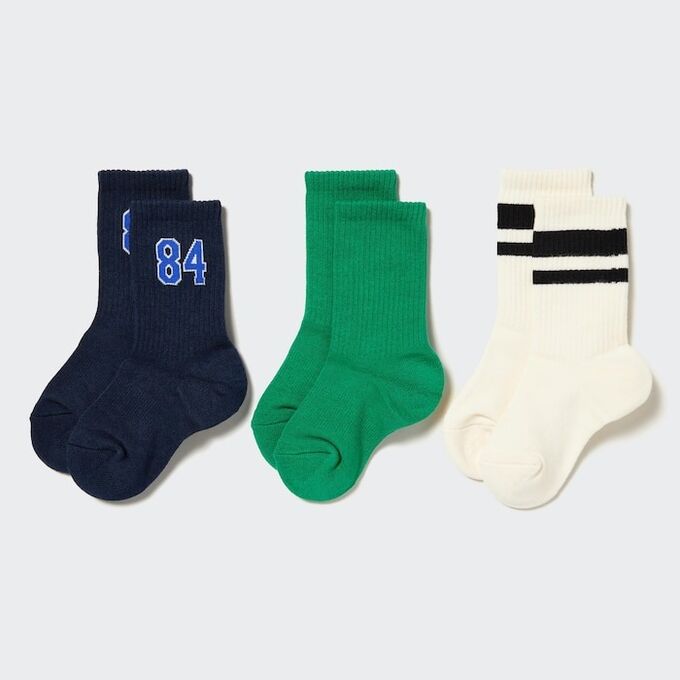 UNIQLO - длинные носочки для мальчиков в спортивном стиле (3 пары) - 67 BLUE