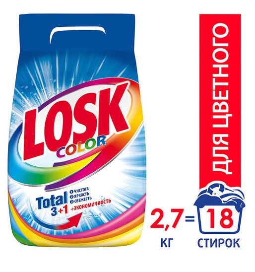 Losk Порошок для стирки Лоск Колор 2,7кг