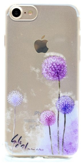 Сиреневые одуванчики. Чехол силиконовый прозрачный с рисунком на телефон ZenFone