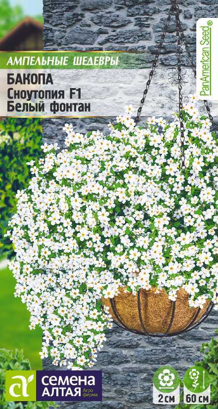 Цветы Бакопа Сноутопия Белый фонтан F1/Сем Алт/цп 5 шт. Ампельные шедевры