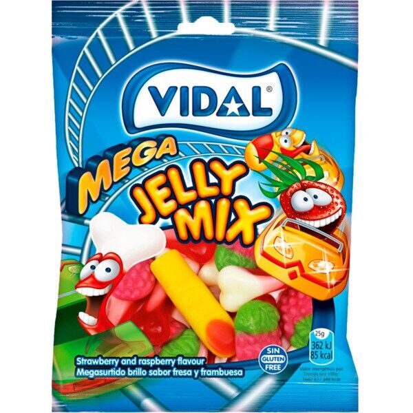 Мармелад со вкусом фруктов MEGA Vidal Jelly Mix Видал мега 90 гр
