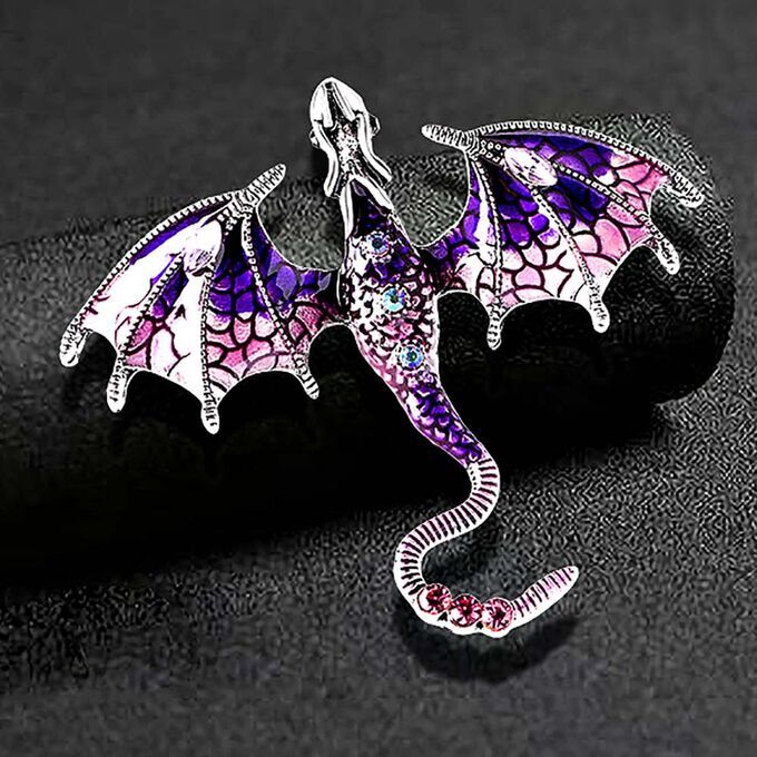 RADA Accessories / Брошь Дракон сиреневый 32 0653 | Брошки. Женские броши