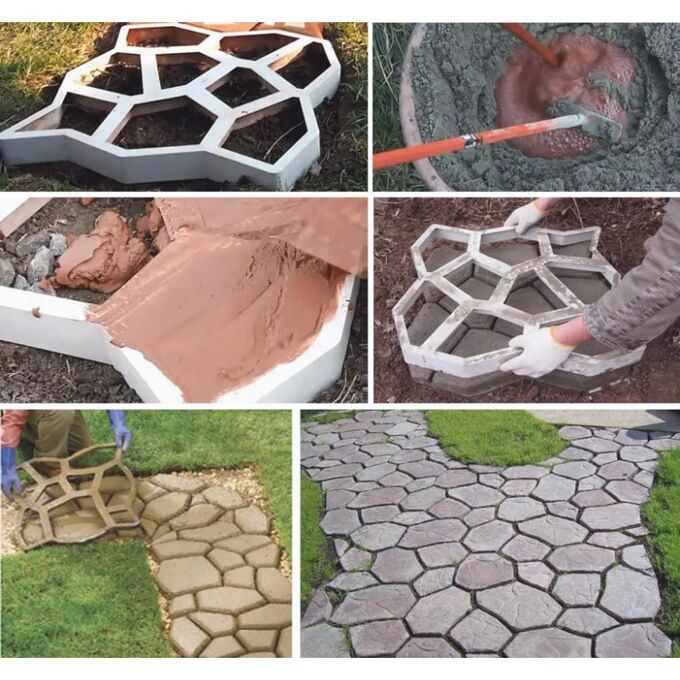 форма "садовая дорожка" 550х550х55. форма "садовая дорожка" 550х550х55. штамп для имитации тротуарной плитки. форма для заливки плитки. форма для заливки плитки.