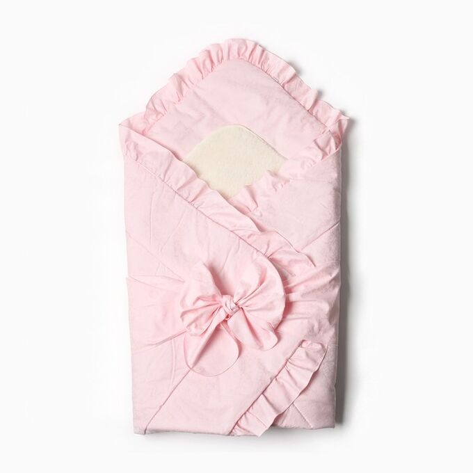 Папитто Конверт-одеяло с меховой вставкой, цвет розовый, размер 100х100 см