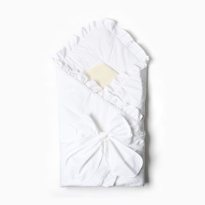 Папитто Конверт-одеяло с меховой вставкой, цвет белый, размер 100х100 см
