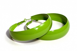 Серьги-кольца (металл) (диаметр - 6см) PR1032(3)зеленый