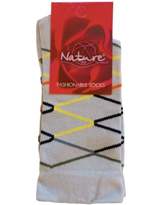 Nature Socks Nature Носки женские высокие серые зиг-заг , 1 пара