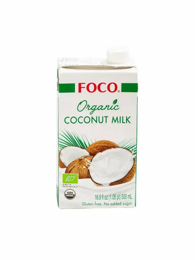 Молоко Кокосовое FOCO органическое, жирность10-12%, 500 мл