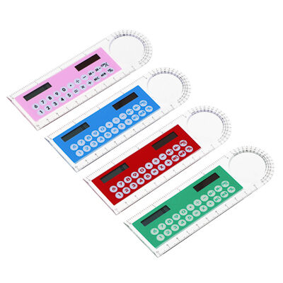 CLIPSTUDIO Калькулятор-линейка 8-разр.с лупой и транспортиром, солн.питание, 4,5х13,3см, 4 цвета