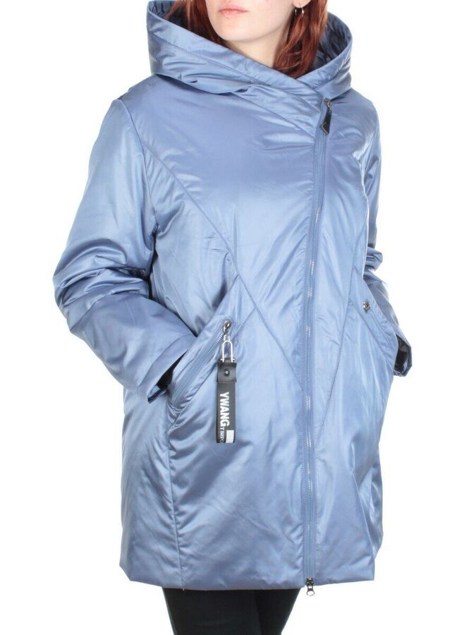 22-308 GREY/BLUE Куртка демисезонная женская AKiDSEFRS (100 гр. синтепона)