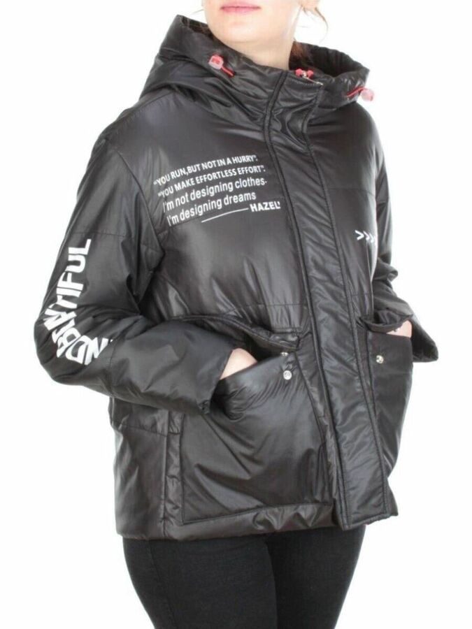 005 BLACK Куртка демисезонная женская (100 гр. синтепон)