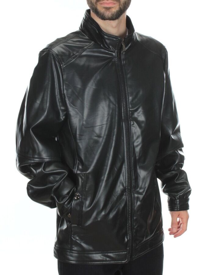 P2119 BLACK Куртка из эко-кожи мужская