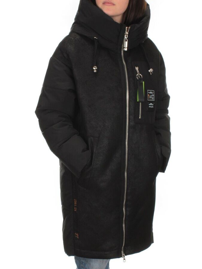 C1062 BLACK Куртка зимняя женская (200 гр. холлофайбера)