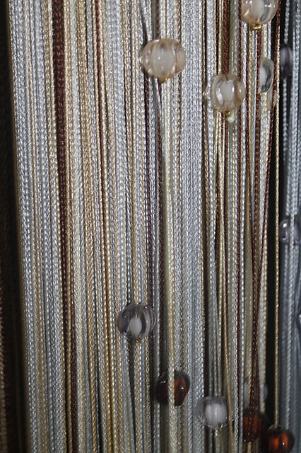 Кисея нитяные шторы Радуга с ромбами col 103