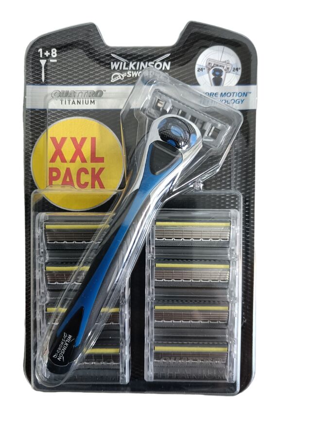 WILKINSON SWORD Schick Бритвенный станок + 9 шт сменных кассет Quattro Titanium