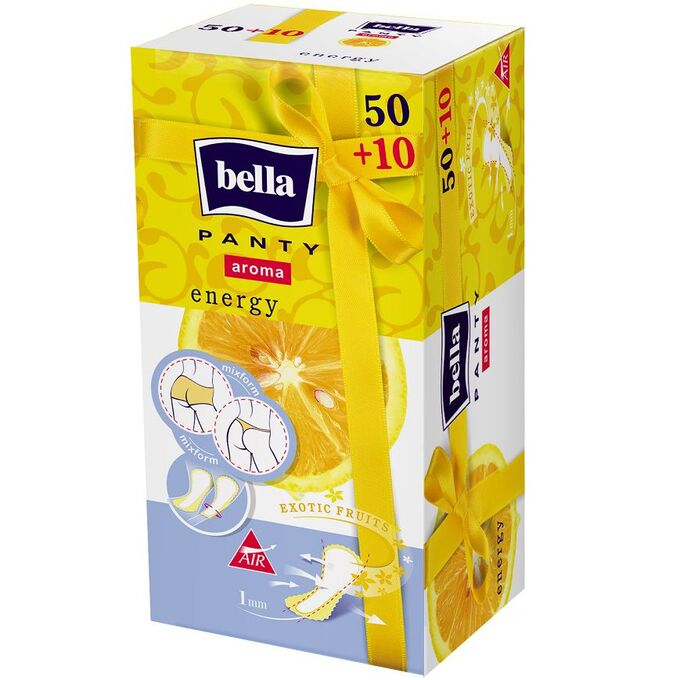 Белла Прокладки гигиенические ежедневные ароматизированные Bella Panty aroma energy 50 шт+10 шт в уп