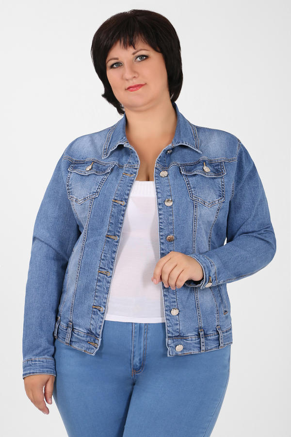 Пиджак женский джинсовый для полных