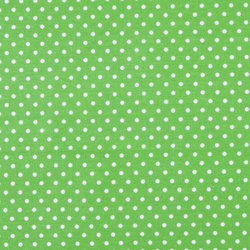 Ткань бязь плательная 150 см 1359/7 зеленый фон белый горох