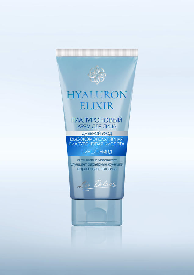 Liv Delano Гиалуроновый дневной крем д/лица с ниацинамидом &quot;Hyaluron Elixir&quot; без парабенов LD 50гр.