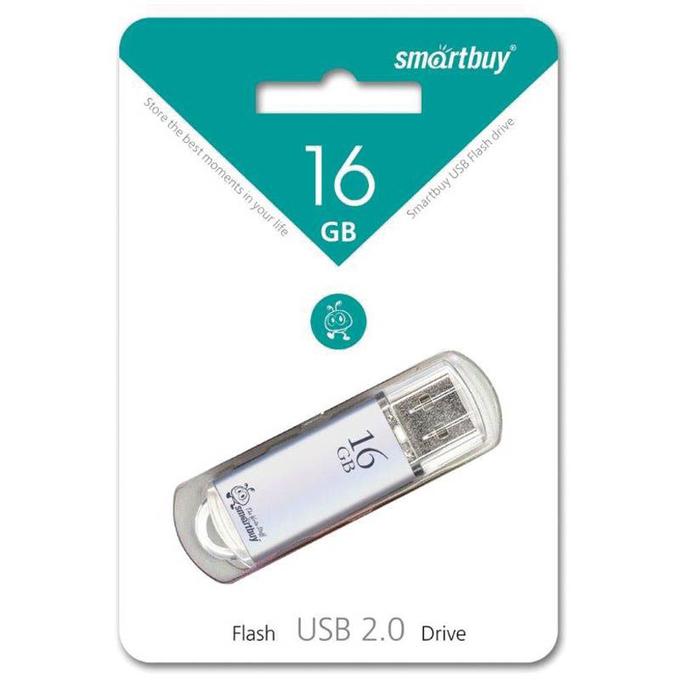 Память Smart Buy USB Flash 16GB V-Cut серебристый (металл.корпус)