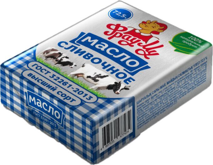 Масло сливочное Сливочное масло Фрау Му Крестьянское 72,5% БЗМЖ 180 г