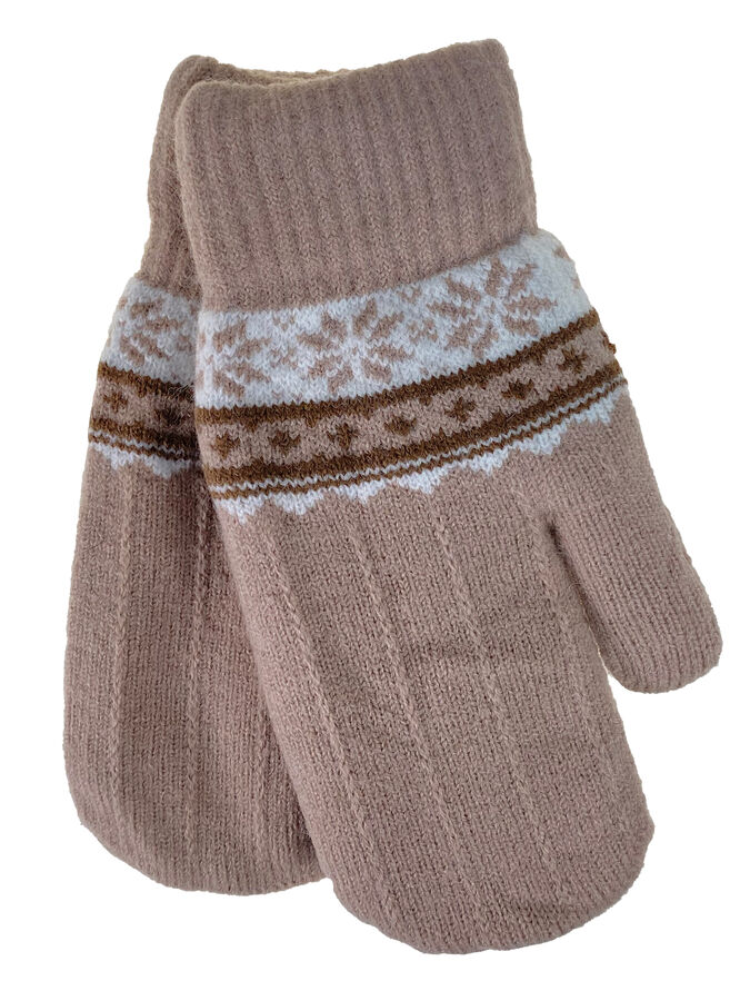 Greta Зимние женские варежки из шерсти с подкладом из искусственного меха, цвет коричневый