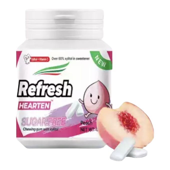 Refresh Hearten Жевательная резинка со вкусом персика Sugar Free Peach, 54 г