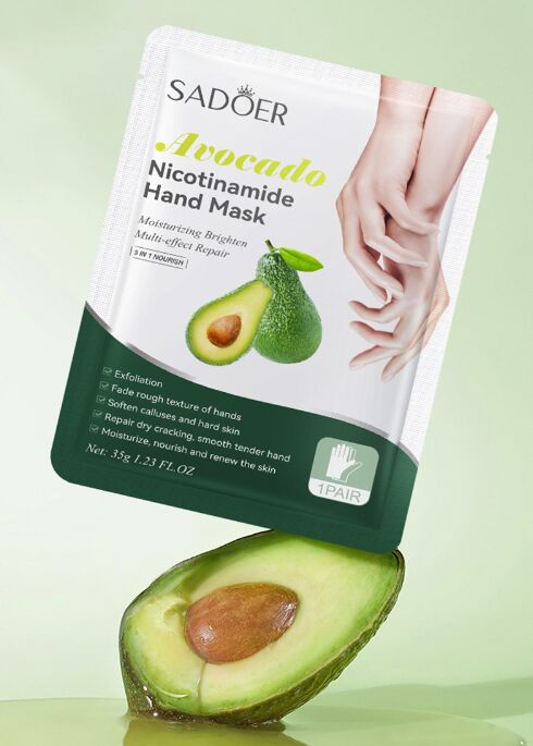 Маска-перчатки для рук SADOER с ниацинамидом и экстрактом авокадо