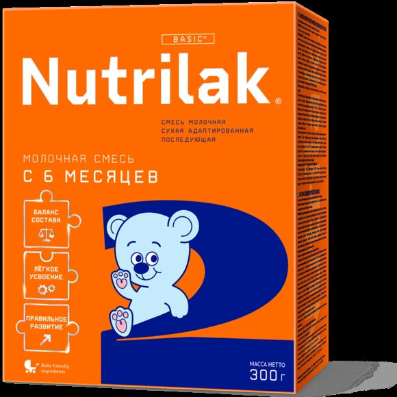 Инфаприм Нутрилак (Nutrilak) 2 смесь сухая молочная адап. последующая с 6 до 12 мес, 300 гр.