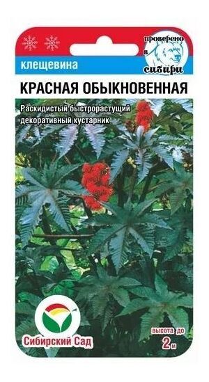 Сибирский сад Клещевина Красная обыкновенная 5-6шт