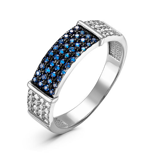 Artefakt Серебряное кольцо с фианитами синего цвета 083