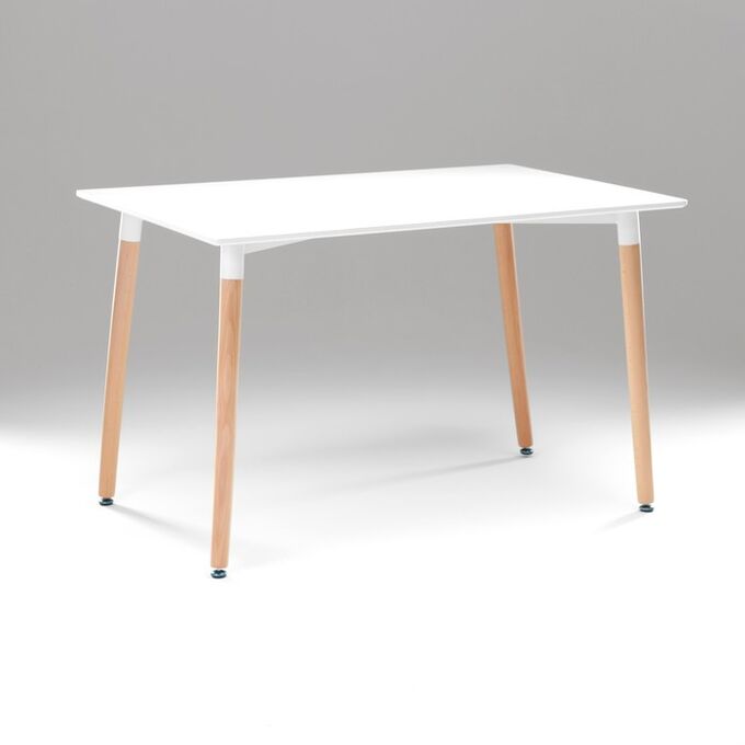 Клик Мебель Стол на деревянных ножках HY-T04, белый, размер 120х80х74 см