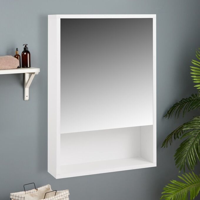 Клик Мебель Зеркало-шкаф для ванной комнаты &quot;Эко-45&quot; с нишей, белый, 45 х 66,2 х 12 см