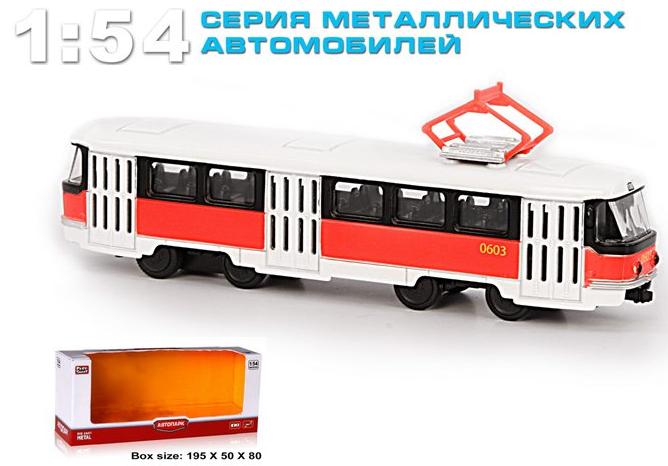 6411D Трамвай инерционный 1:87 металл.в коробке