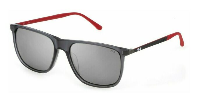 Солнцезащитные очки премиум качества мужские Фила FILA SFI299V V65P matt grey smoke multilayer white