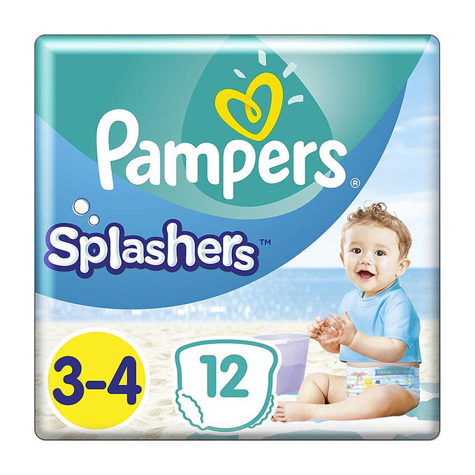 PAMPERS Подгузники-трусики Splashers для плавания Midi-Maxi (6-11 кг) Упаковка 12