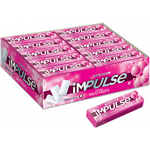 «Impulse», жевательная резинка со вкусом фруктов, без сахара, 14 г (упаковка 30 шт)
