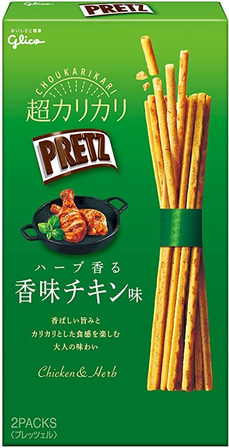 Палочки хрустящие со вкусом курицы и зелени Pretz Glico 75 гр Японские сладости