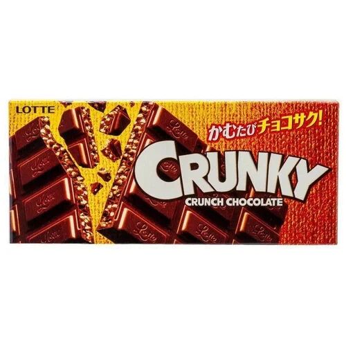 Шоколад с хрустящими рисовыми хлопьями Lotte Crunky Лотте Кранки 45 гр Японские сладости